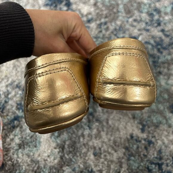 Cole Haan Gold Demi Driver Shoes Flats - Picture 6 of 9